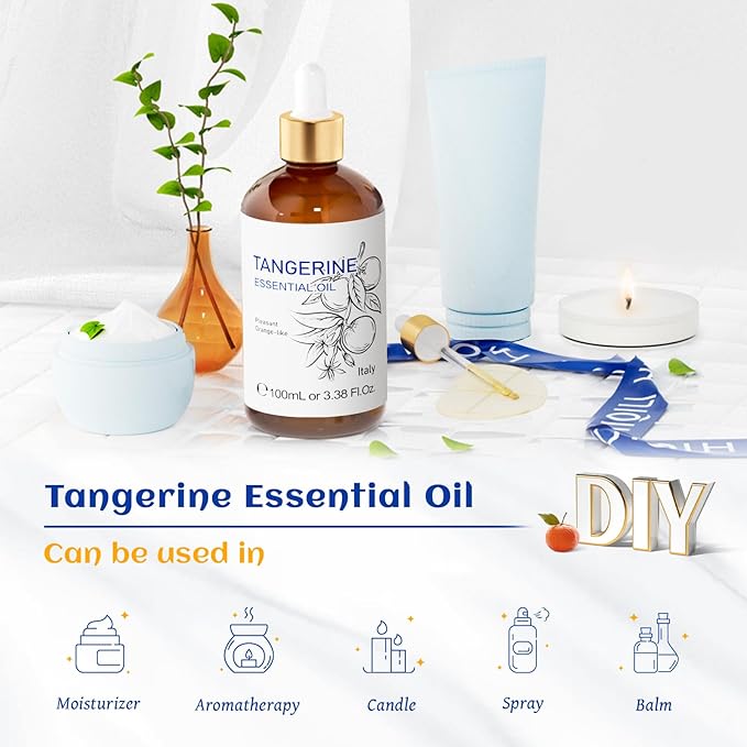 HIQILI 100ML Tangerine Essential Oil, Skin Care, Hair Care, Air Purification - Image 5