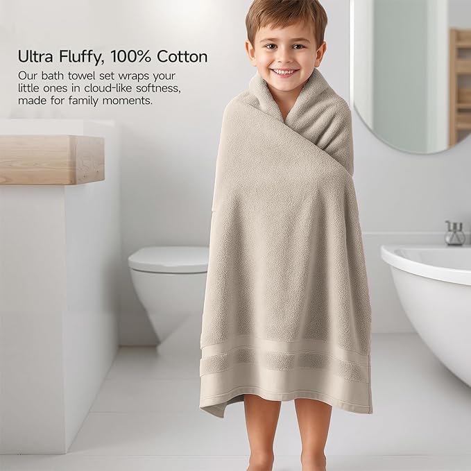 REDKISS 100% Cotton Bath Towels Set of 2, Extra Large Bath Sheets 35 X 70 Inches - Image 6