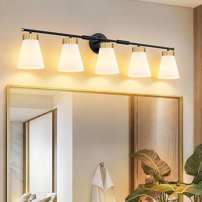 Bathroom Wall Sconces, HWH 5-Light Wall Mount Lighting Fixtures - Image 2