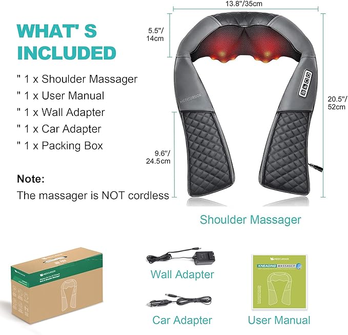 Medcursor Neck Massager, Portable Electric Shiatsu Back Massage Device - Image 3