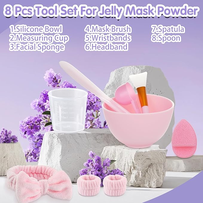 Pjordo Jelly Masks for Facials Professional, Lavender Jelly Mask Powder - Image 7