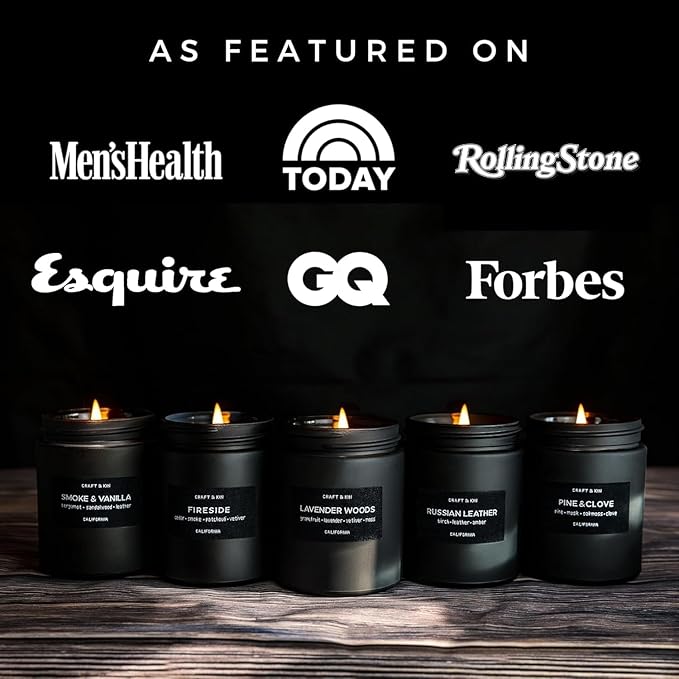 Craft & Kin Premium Lavender Woods Candle | Black Scented Candles - Image 7