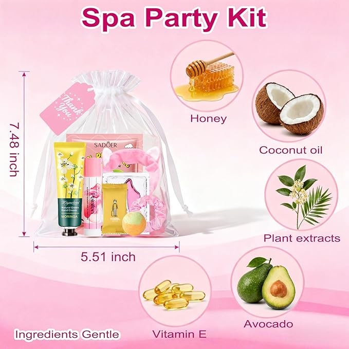 110PCS Spa Party Supplies for Girls, Daughter Spa Party Favors Include Face - Image 4