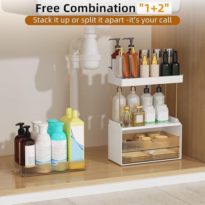 StorBin 2 Sets 6 Drawers Makeup Organizer – 5 Tier Bathroom Organizers and - Image 7