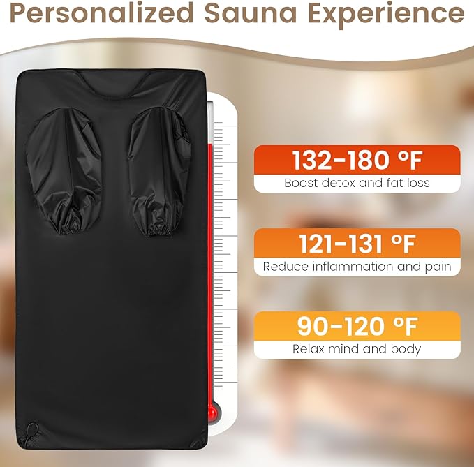 ARLIME Infrared Sauna Blanket, Portable Full-Body Home Sauna Blanket, 90-180°F - Image 3