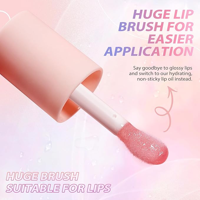 LANGMANNI Moisturizing Lip Oil, No-Sticky Lip Gloss Lip Balm Lip Care, Fruit - Image 2