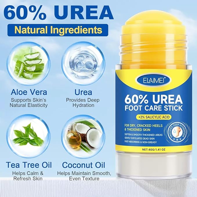 60% Urea Cream Stick plus 2% Salicylic Acid, Maximum Strength Urea Foot Cream - Image 3