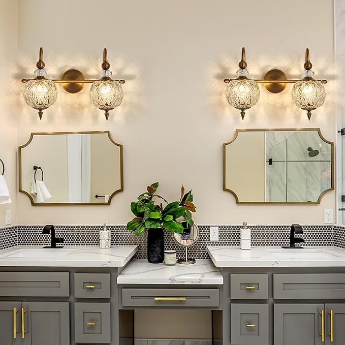 Piepooye Vintage Bathroom Light Fixtures Gold Vanity Light - Image 9
