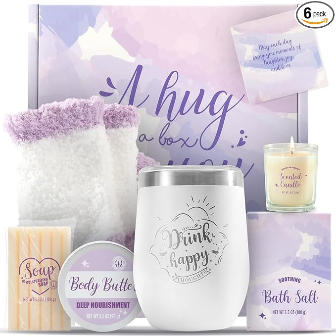 BODY & EARTH Self Care Gifts for Women, Birthday Gifts 6pcs Gift Basket by BODYEARTH