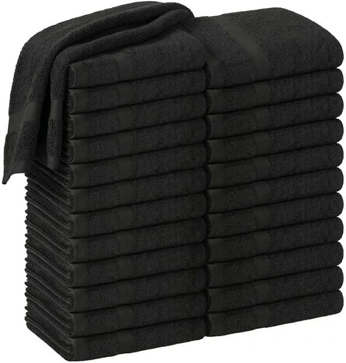 HOME ESSENTIALS Salon Towels 24 Pack, Quick Dry Gym Towels, Spa Face Towel by HOMEESSENTIALS