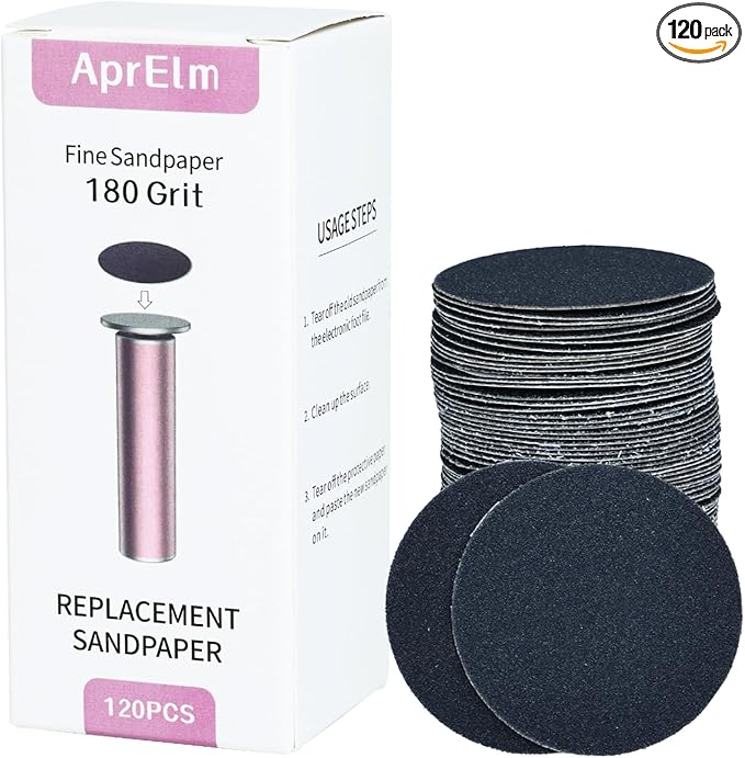 120pcs Replaceable Sandpaper for Electric Foot Callus Remover, by APRELM