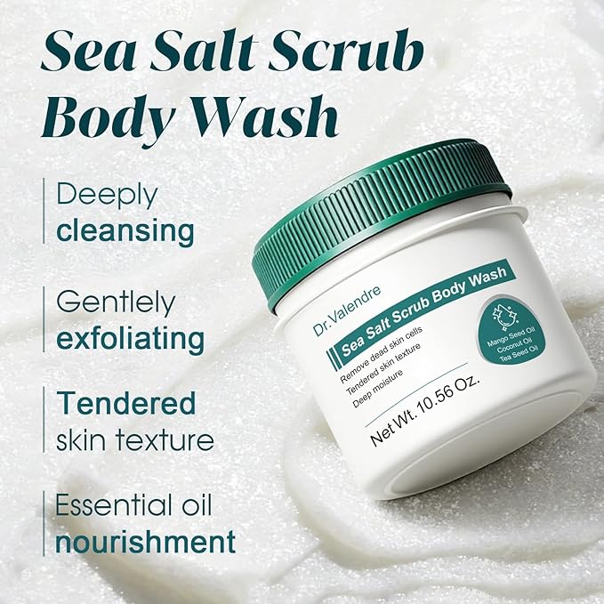 【Sea Salt Exfoliating Body Scrub & Wash】– Removes Dead Skin, Smoothes Rough - Image 2