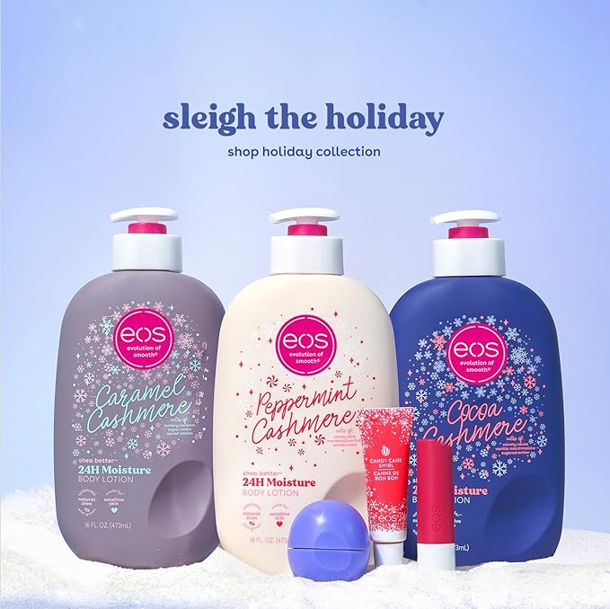 eos Holiday 24H Moisture Mini Super Balm Set, Peppermint Twist, Milk & Cookies - Image 5