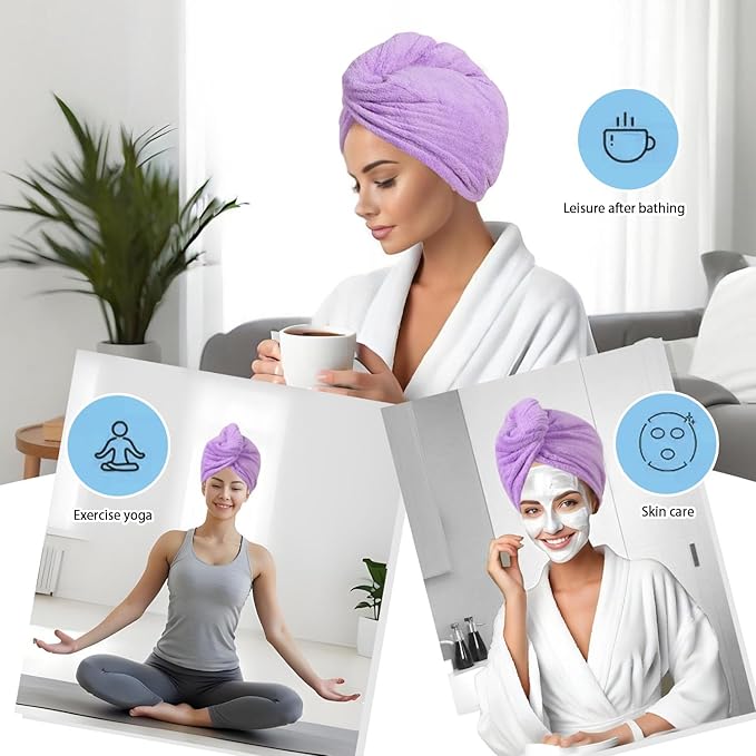 Microfiber Hair Drying Towel Wrap - Image 4