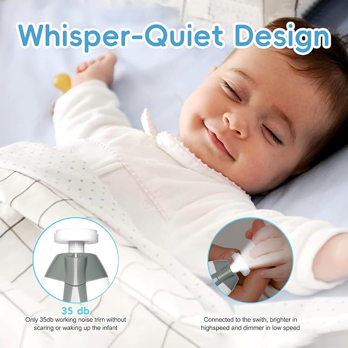 Qunlions life Baby Nail Trimmer Electric, 6 in 1 Baby Nail File Clippers Infant - Image 5