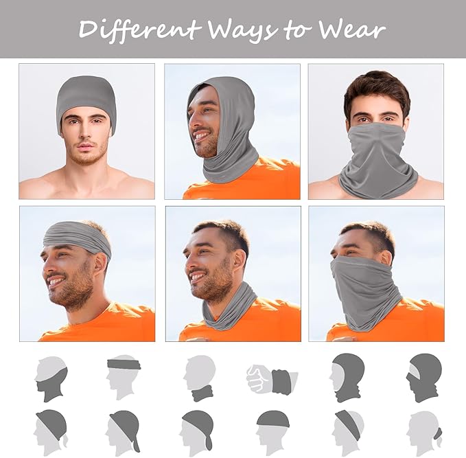 Geyoga 6 Pieces Summer UV Protection Cooling Neck Gaiter Face Clothing Neck - Image 5