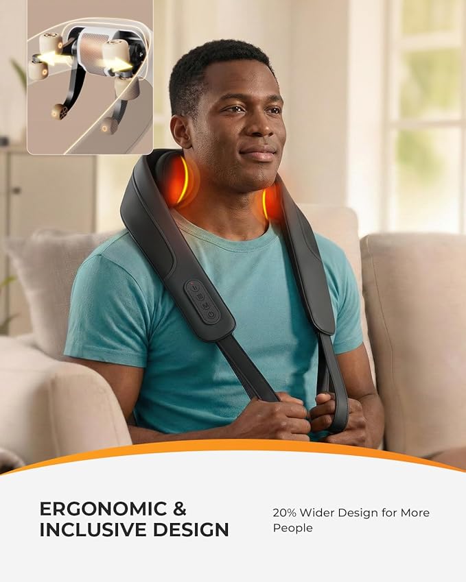 CooCoCo Cordless Neck Massager for Pain Relief Deep Tissue, 6D Shiatsu Shoulder - Image 6