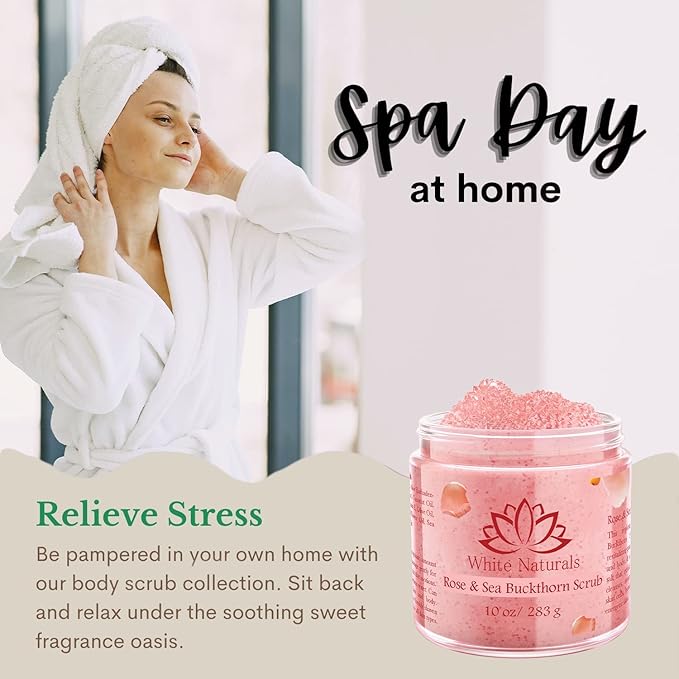 Organic Rose & Sea Buckthorn FACE & BODY SCRUB, Natural & Pure Exfoliating Scrub - Image 6