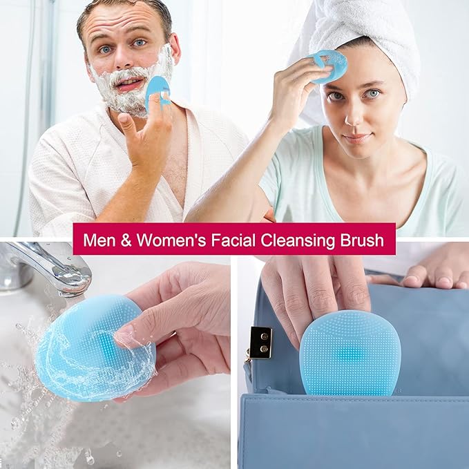 INNERNEED Soft Silicone Facial Cleansing Brush Manual Face Scrubber Exfoliating - Image 7