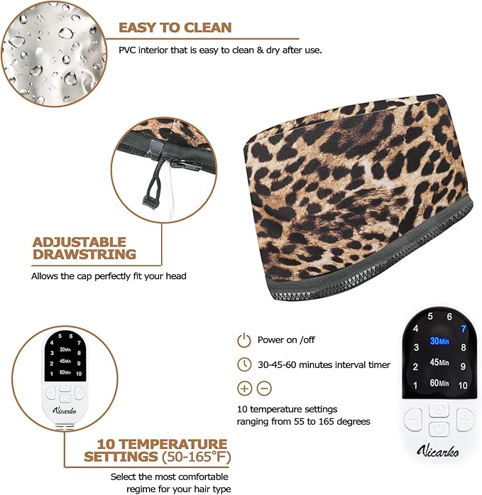 VICARKO Hair Steamer for Deep Conditioning, 10-Level Heats Up Quickly, 118” - Image 3