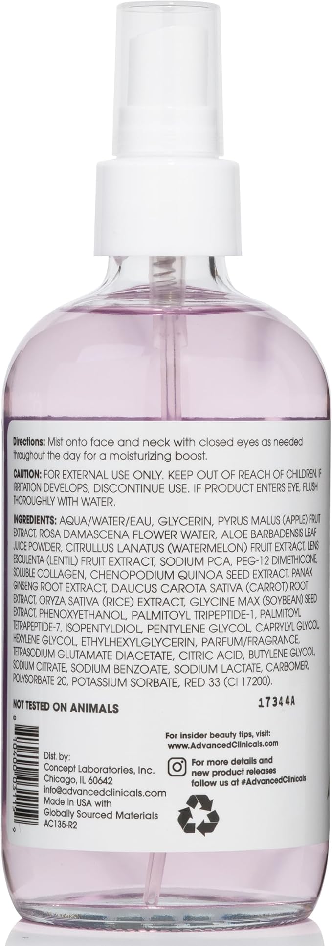 Advanced Clinicals Collagen Rosewater Face Mist Skin Care Reviving & Hydrating - Image 9