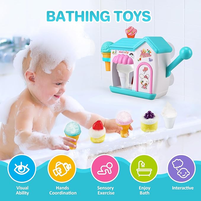 Gretex Toddler Bath Toys for 3 4 5 6 7 8 Years Old Girls, Bubble Ice Cream - Image 2