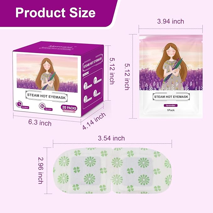 30 Packs Steam Eye Mask, Lavender Steam Eye Masks Disposable, Self-Heating - Image 2
