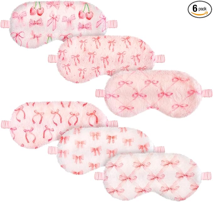 Cuffbow 6 Pack Plush Sleep Mask Set, Cute Plush Eye Masks by Cuffbow