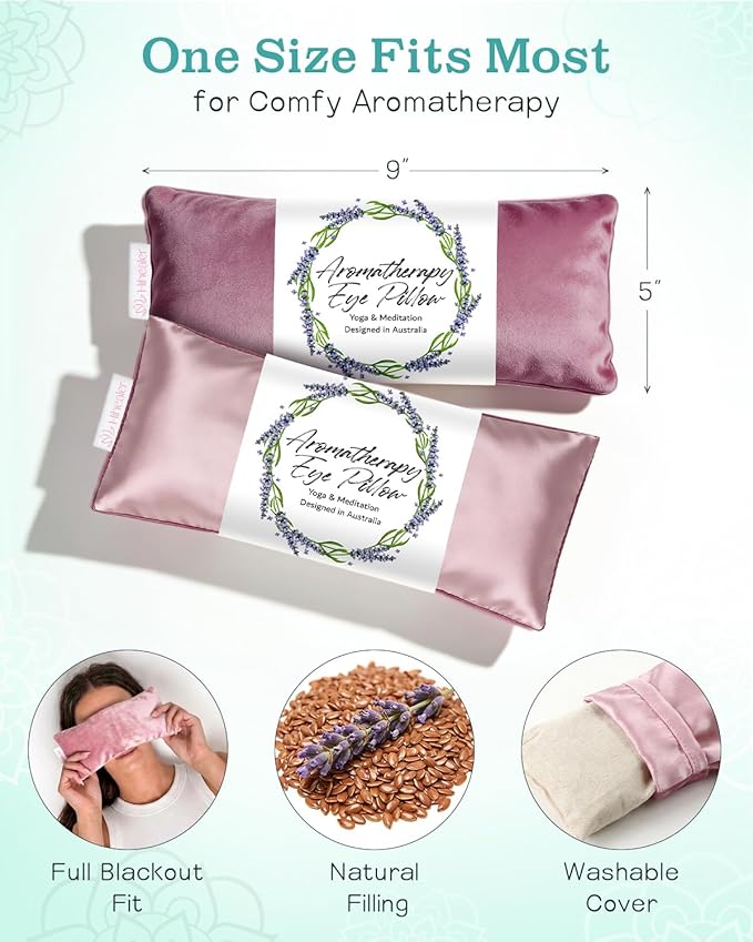 Weighted Eye Mask for Sleep, Meditation, Lavender Eye Pillow Heated for Headache - Image 6