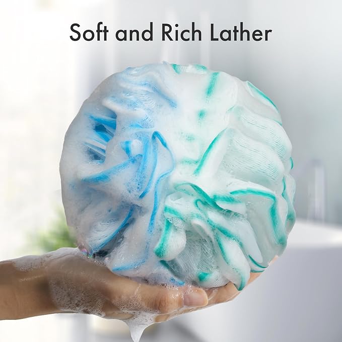AmazerBath Charcoal Loofah Sponge, Shower Loofah 60g/PCS - Image 3