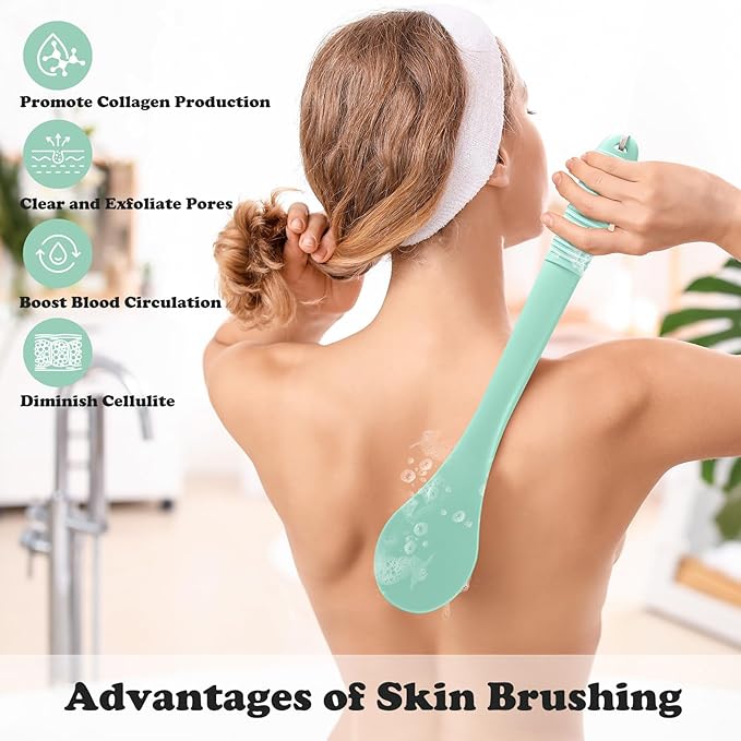 17-Inch Back Scrubber for Shower, Anti-Slip Exfoliating Body Brush for Bath - Image 5