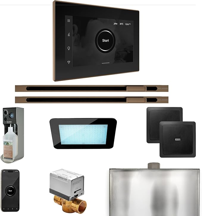 Mr Steam XDream Max Steam Shower Pkg w/iSteamX Control and Linear Steamhead in by MrSteam