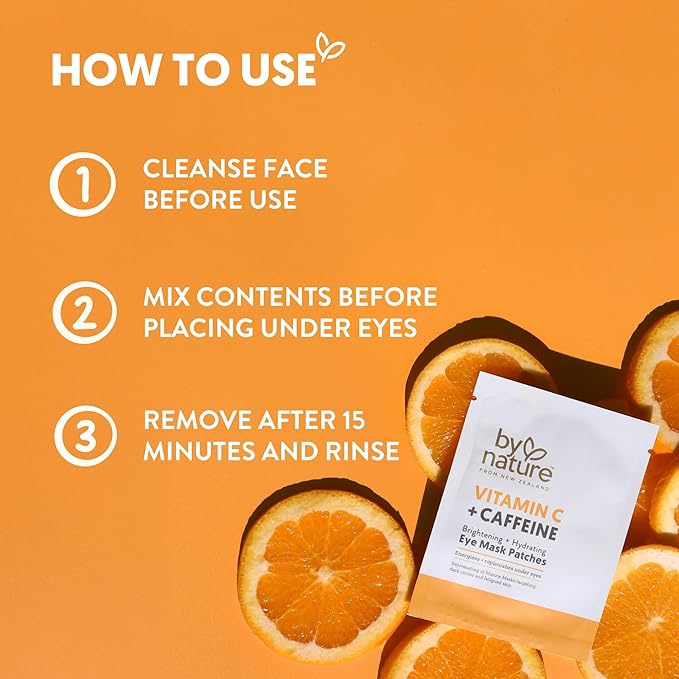 By Nature Vitamin C + Caffeine + Hydrating Under Eye Mask Patches - Image 5