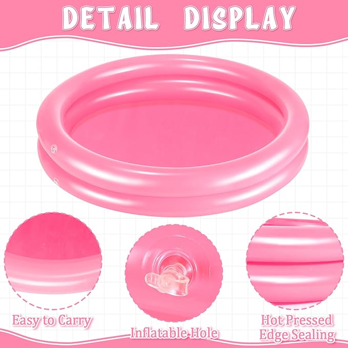 2 Pack Pink Inflatable Pool Foot Bath Basin, Swimming Pool Clean Feet, Foot - Image 7