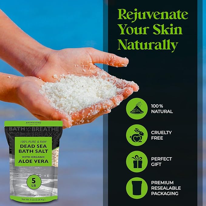 Aromasong 5 lbs Raw Dead Sea Salt - Image 5
