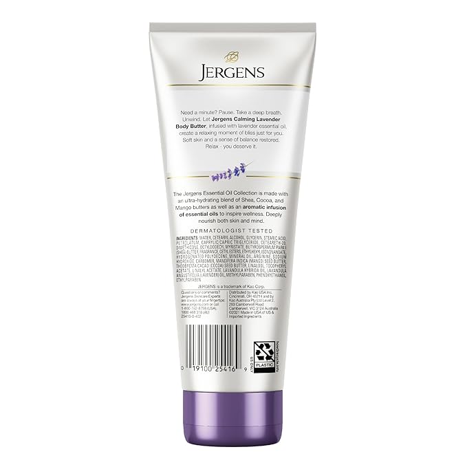 Jergens Lavender Body Butter Hand and Body Lotion, Moisturizer - Image 9