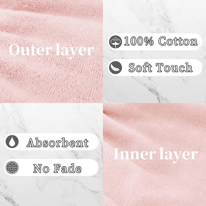 VOOVA & MOVAS Baby Wash Cloths 6-Pack, 100% Cotton Soft Absorbent Washcloths - Image 3
