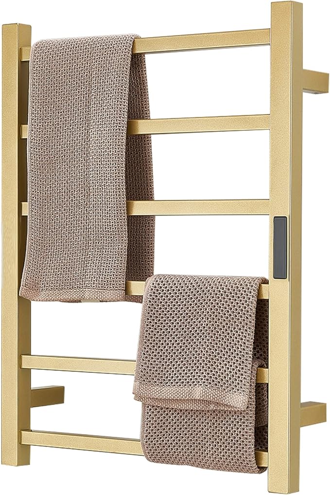 Electric Heated Towel Warmer Rack Gold Bathroom Accessories, by DUDYP
