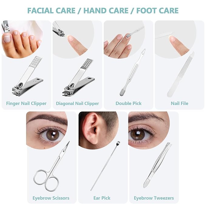 12 Set Manicure Set Bulk Mini Manicure Nail Clipper Kit 7 in 1 Stainless Steel - Image 6