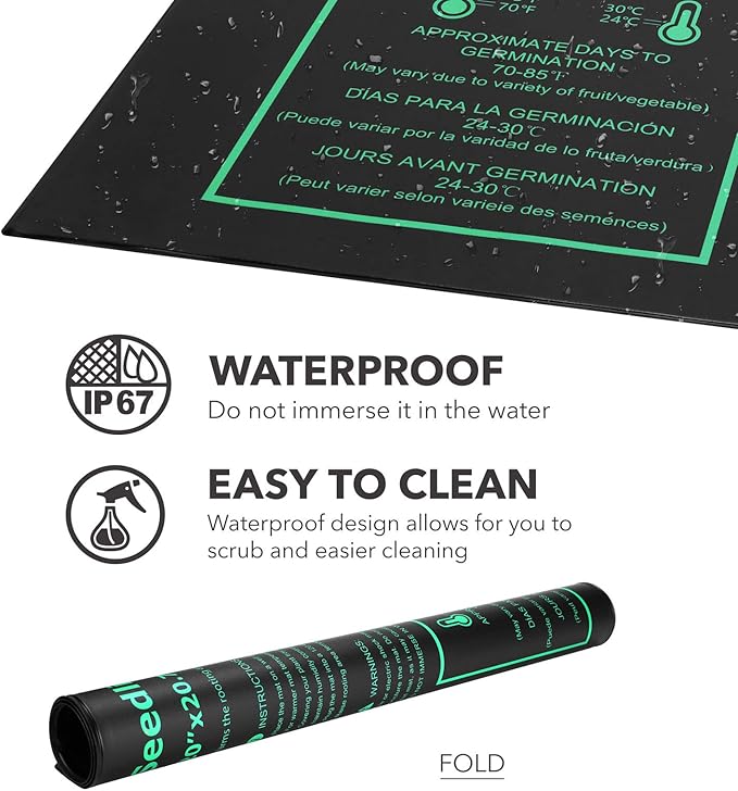 BN-LINK Seedling Heat Mat Warm Hydroponic Heating Pad Waterproof 20" x 20.75" - Image 3