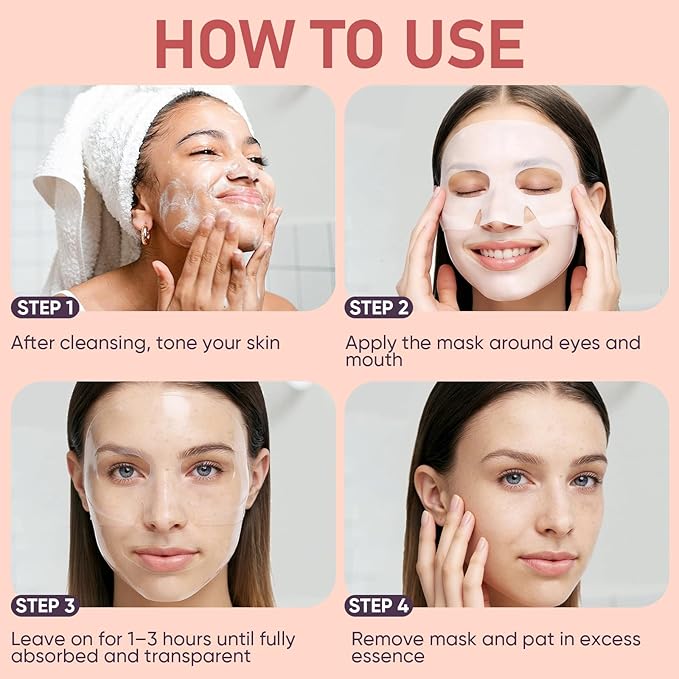 TEAWOO Bio-Collagen Facial Mask 8 EA, Hydrating & Soothing Hydrogel Face Mask - Image 5