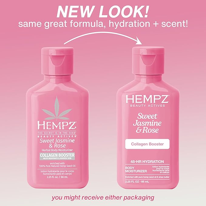 Hempz Mini Collagen-Infused Jasmine & Rose Body Moisturizer, 2.25 oz - Image 3