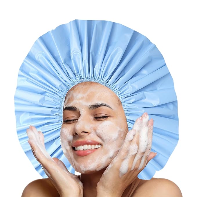 Jumbo Size Shower Cap 2 PCS Waterproof Shower Caps - Image 5