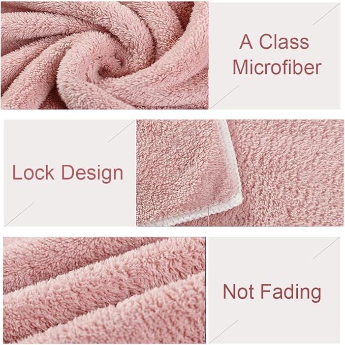 Jseng 2PC Microfiber Hair Drying Caps, Extrame Soft & Ultra Absorbent, Fast - Image 4