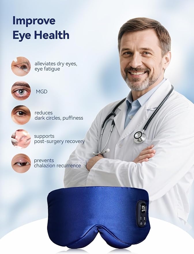 Heated Eye Mask for Dry Eyes, Silk Sleep Mask - Image 2