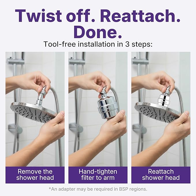 Bossa Showerhead Filter for Hard Water – Removes Toxic Chemicals, Chlorine & - Image 3