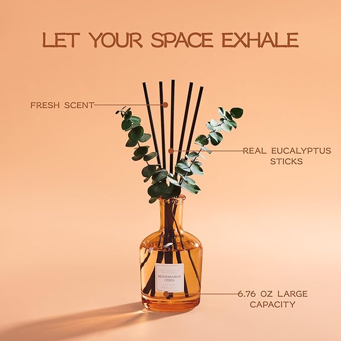 COCORRÍNA Mediterranean Citrus Reed Diffuser – 6.76 oz Essential Oil - Image 2