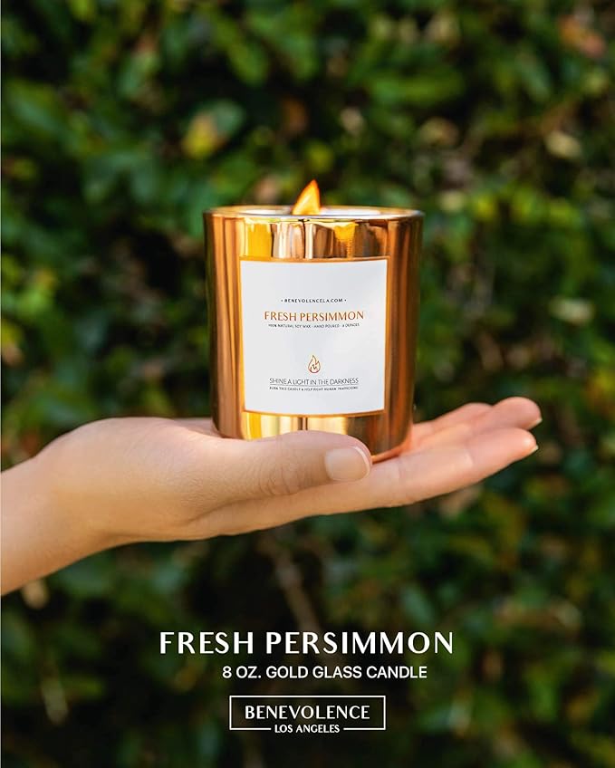 Benevolence LA Fresh Persimmon Wood Wick Candles | Soy Scented Christmas Candles - Image 2
