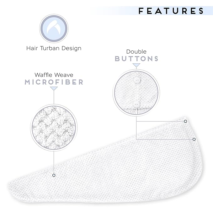 SimpleField 2 Pack Microfiber Hair Towel Wrap - Image 3