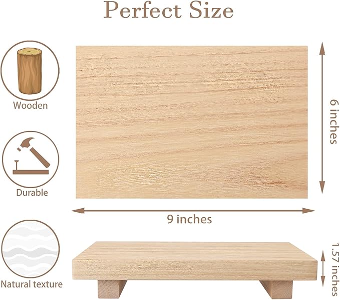 zoocatia Small Wood Tray Pedestal Stand Farmhouse Bathroom Decor Decorative - Image 6